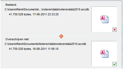 Overschrijven of hernoemen
