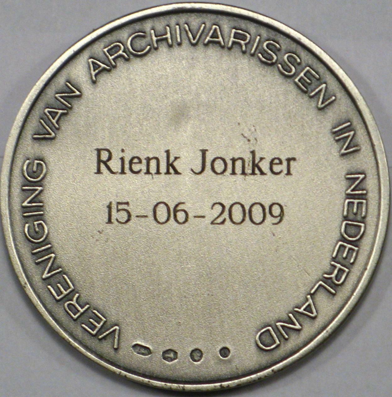 Van wijn penning (achterkant)