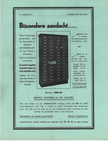Advertentie doozenkast