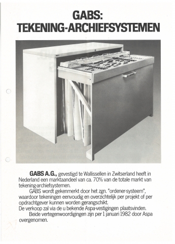 Advertentie Gabs: tekening-archiefsysteem